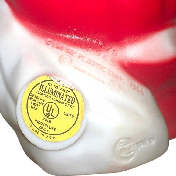 Vintage Empire Plastic Corp. Santa Claus - 1968 Blow Mold 13" - Picture 7 of 13